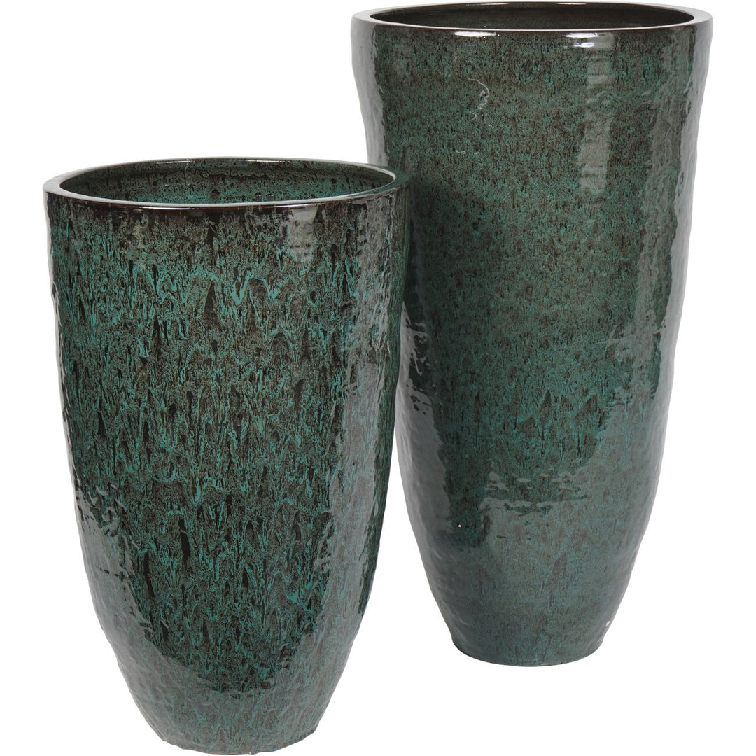 Mederno XL Ceramic Tall Planter - Green Libra 6