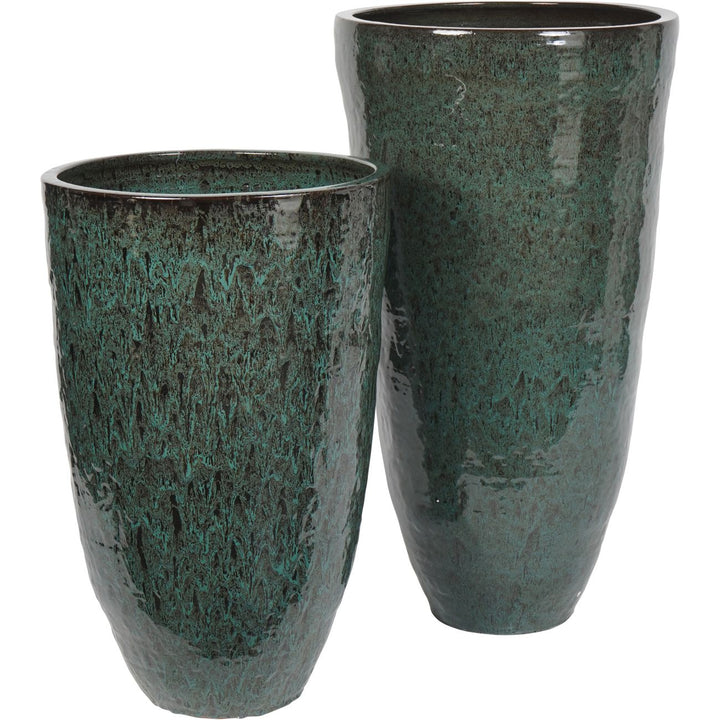 Mederno XL Ceramic Tall Planter - Green Libra 6