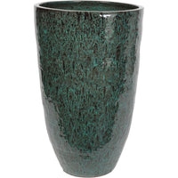 Libra Interiors Mederno Green Ceramic Tall Planter