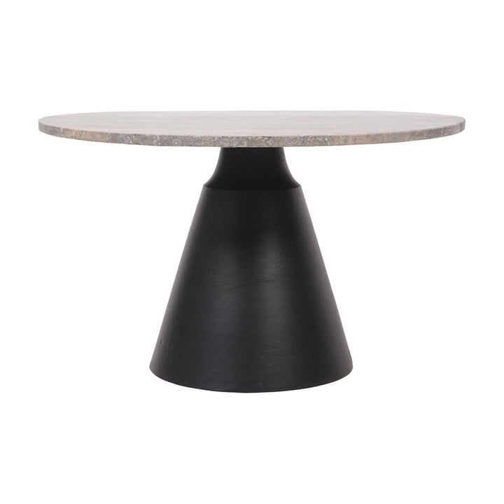 Clifton II Round Coffee Table - Charcoal Black & Dark Travertine Libra 2