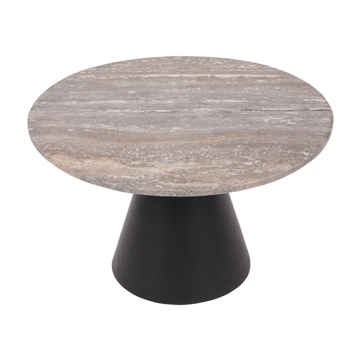 Clifton II Round Coffee Table - Charcoal Black & Dark Travertine Libra 3