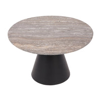 Libra Interiors Clifton II Charcoal Black and Dark Travertine 60cm Coffee Table