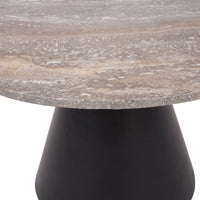 Libra Interiors Clifton II Charcoal Black and Dark Travertine 60cm Coffee Table