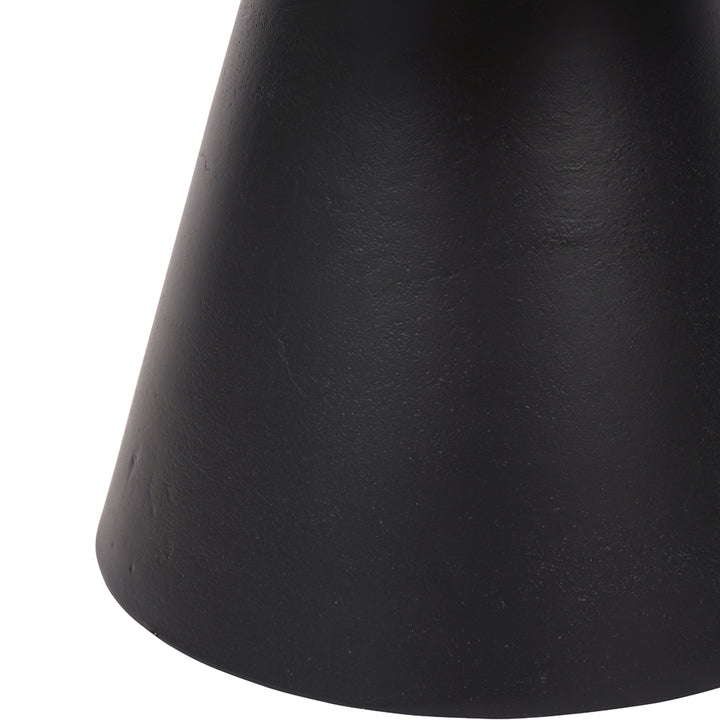 Clifton II Round Coffee Table - Charcoal Black & Dark Travertine Libra 5