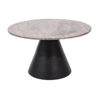 Libra Interiors Clifton II Charcoal Black and Dark Travertine 75cm Coffee Table