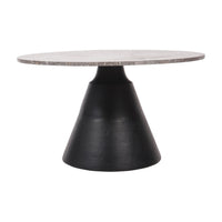 Libra Interiors Clifton II Charcoal Black and Dark Travertine 75cm Coffee Table