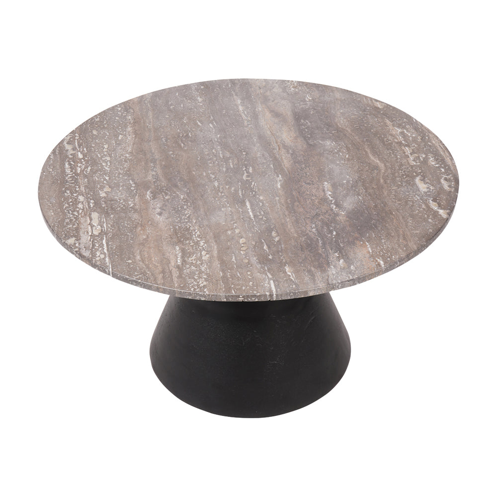 Libra Interiors Clifton II Charcoal Black and Dark Travertine 75cm Coffee Table