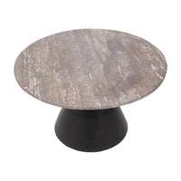 Libra Interiors Clifton II Charcoal Black and Dark Travertine 75cm Coffee Table