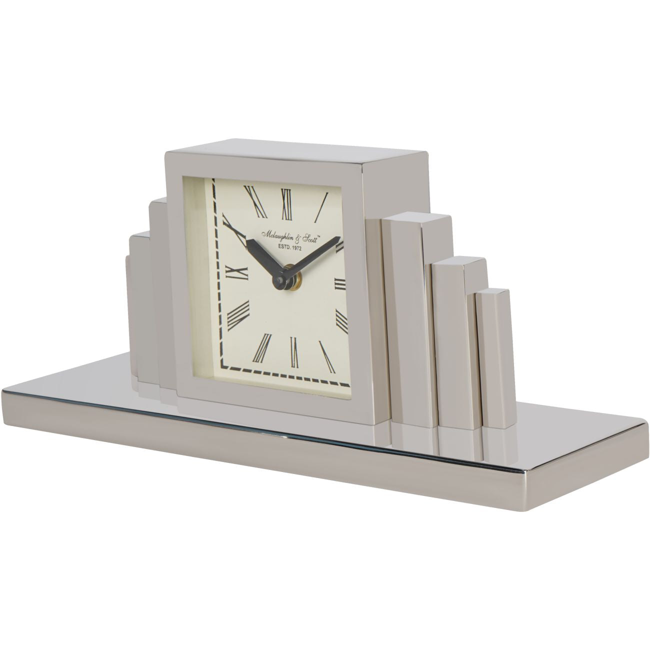 Libra Interiors Plaza Nickel Mantel Clock