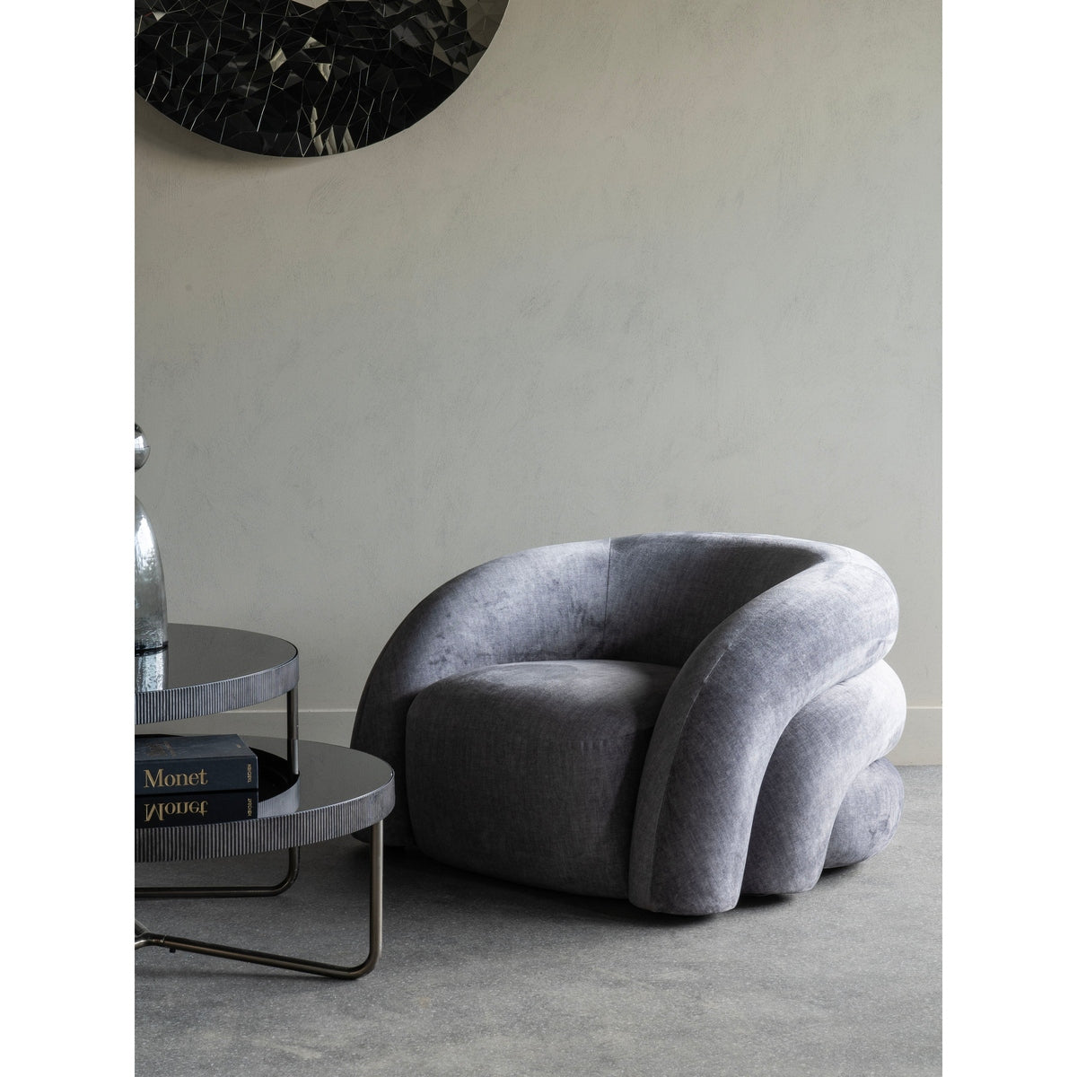 Libra Interiors Casa Curved Snug Chair Grey