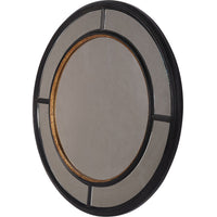 Libra Interiors Adelaide Antique Black Frame Round Mirror