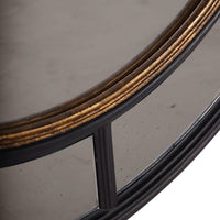 Libra Interiors Adelaide Antique Black Frame Round Mirror