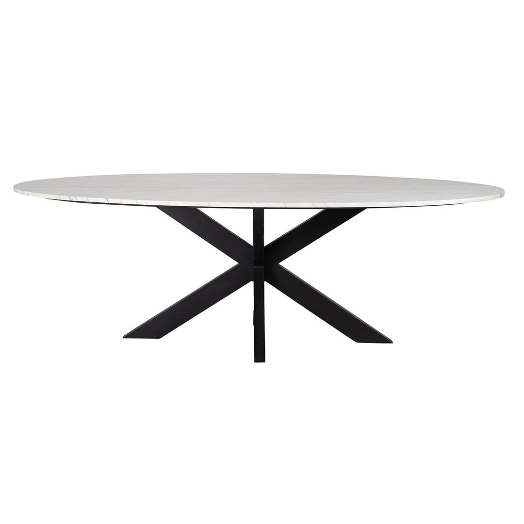 Lexington 6-8 Seater Marble Oval Dining Table 230cm - White Richmond 1