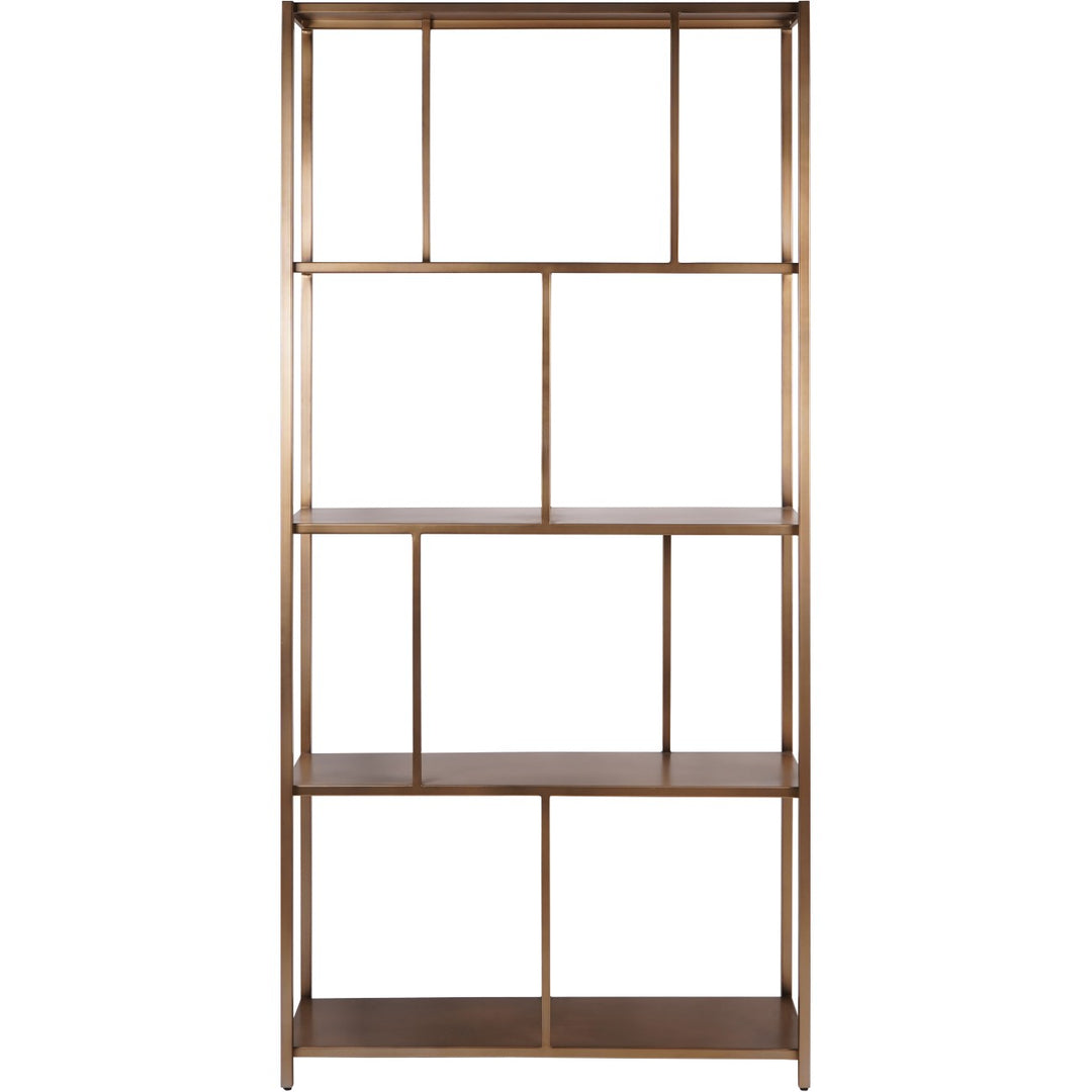 Brooks Tall Shelving Unit - Brushed Champagne