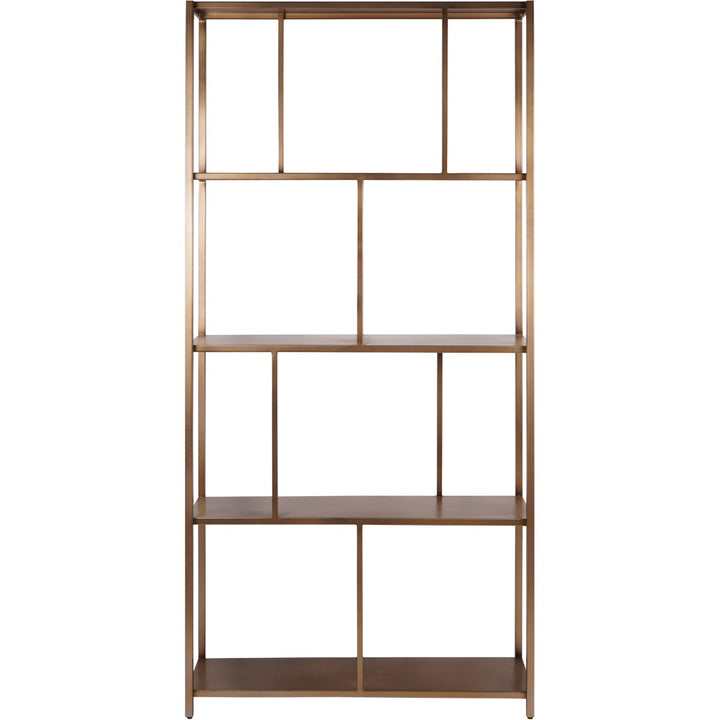 Brooks Tall Shelving Unit - Brushed Champagne