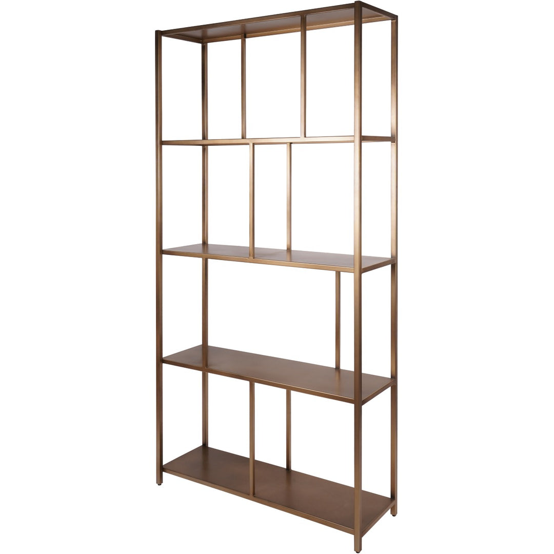 Brooks Tall Shelving Unit - Brushed Champagne