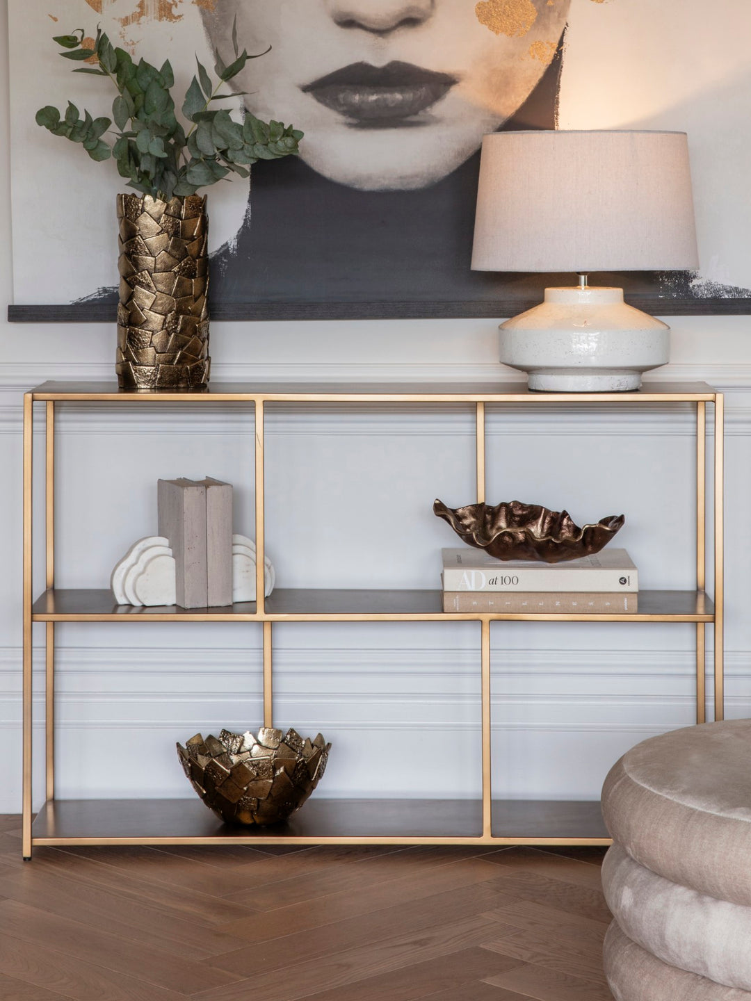 Brooks Console Table - Brushed Champagne