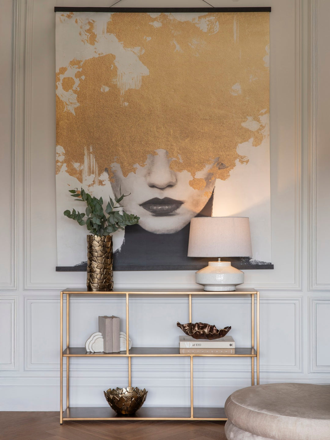 Brooks Console Table - Brushed Champagne