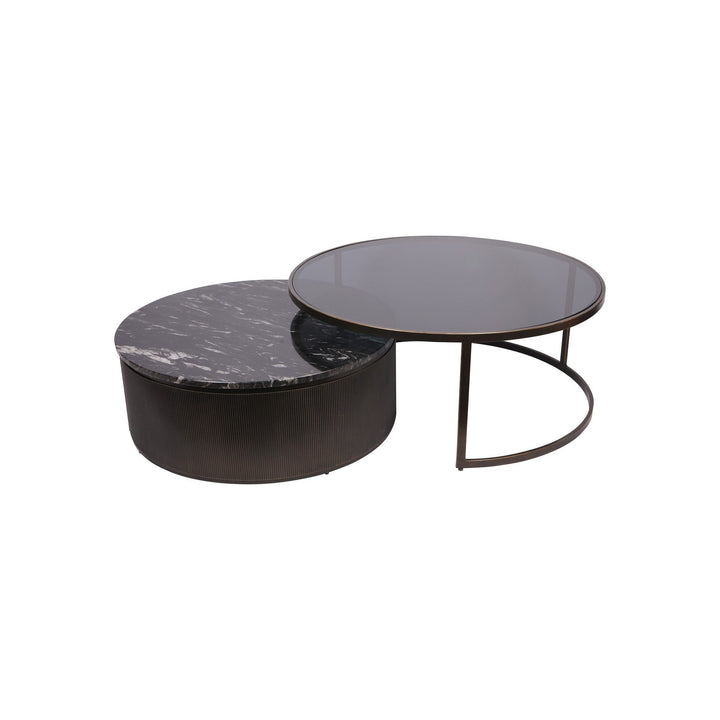 Belvedere Set of 2 Nesting Coffee Tables - Black Libra 3