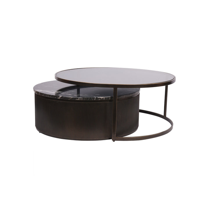 Belvedere Set of 2 Nesting Coffee Tables - Black Libra 4