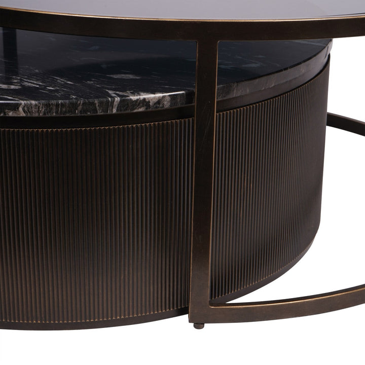 Belvedere Set of 2 Nesting Coffee Tables - Black Libra 6