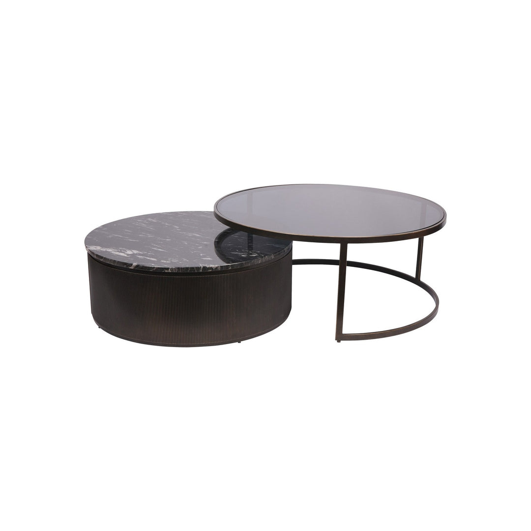 Belvedere Set of 2 Nesting Coffee Tables - Black Libra 1