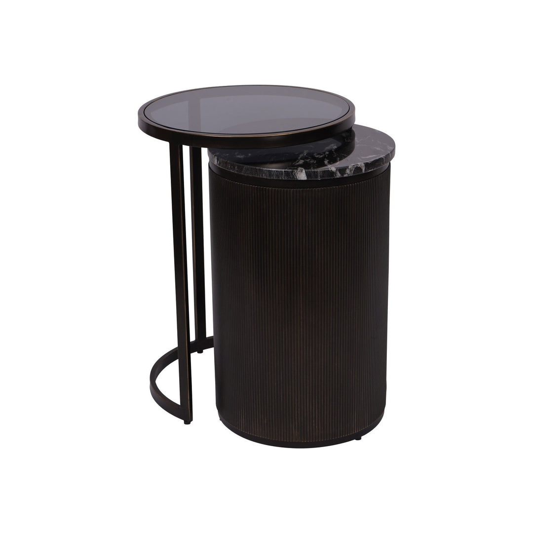 Belvedere Set of 2 Nesting Side Tables - Black Libra 3