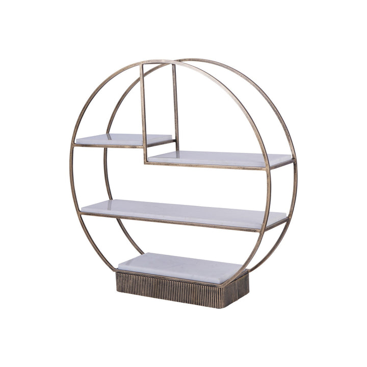 Belvedere Multi Tier Buffet Marble Stand - Aged Gold Libra 2