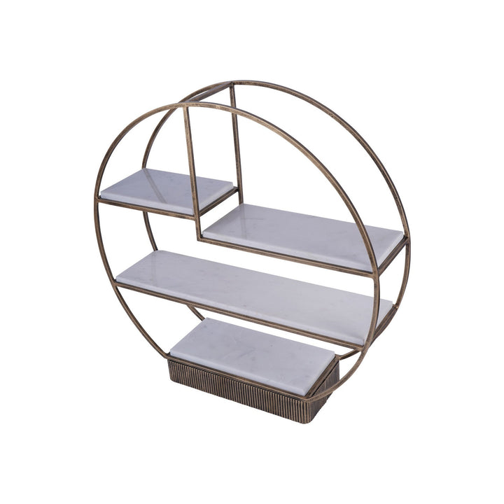 Belvedere Multi Tier Buffet Marble Stand - Aged Gold Libra 3