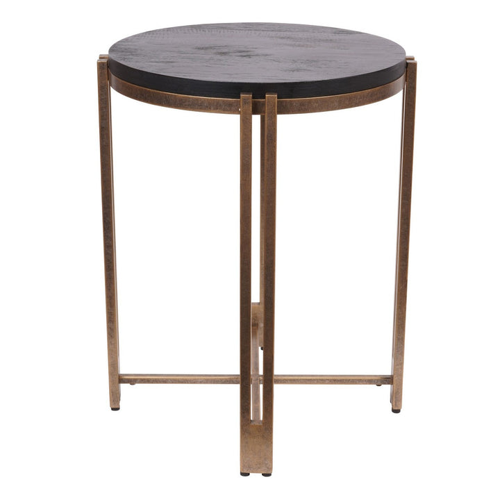 Dalston Side Table - Black Wood & Champagne Libra 3