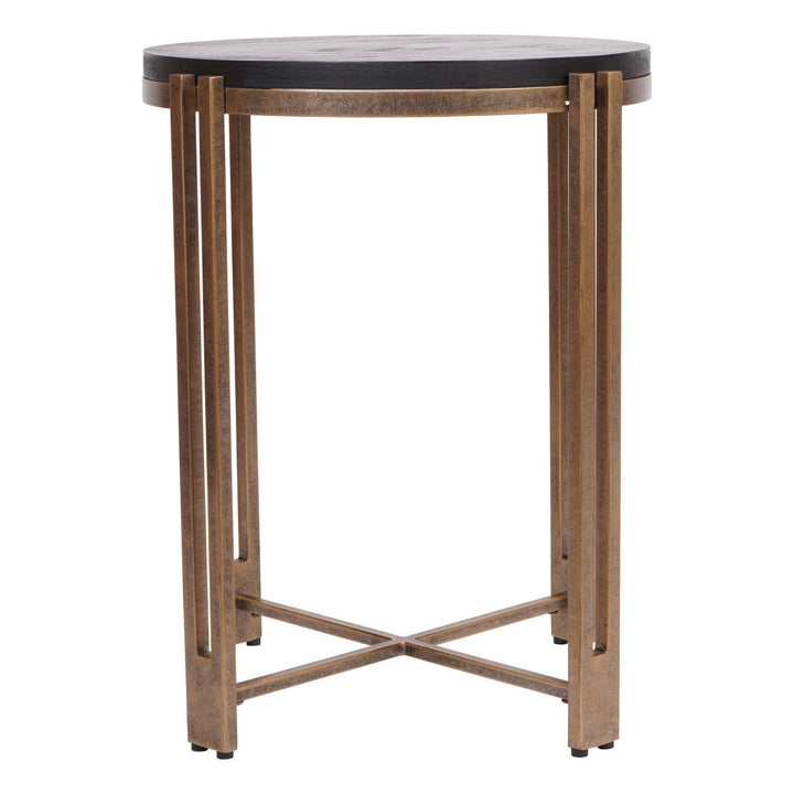 Dalston Side Table - Black Wood & Champagne Libra 1