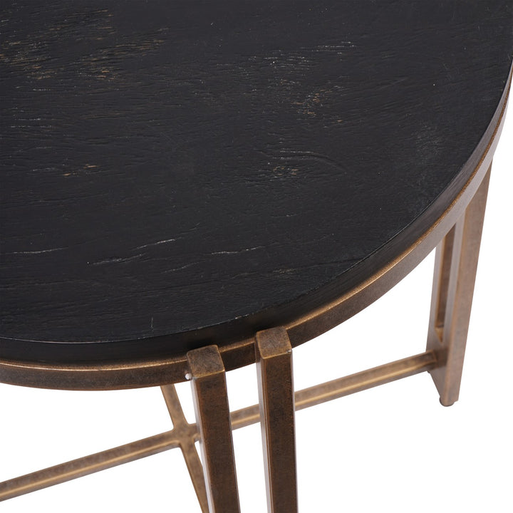 Dalston Side Table - Black Wood & Champagne Libra 4