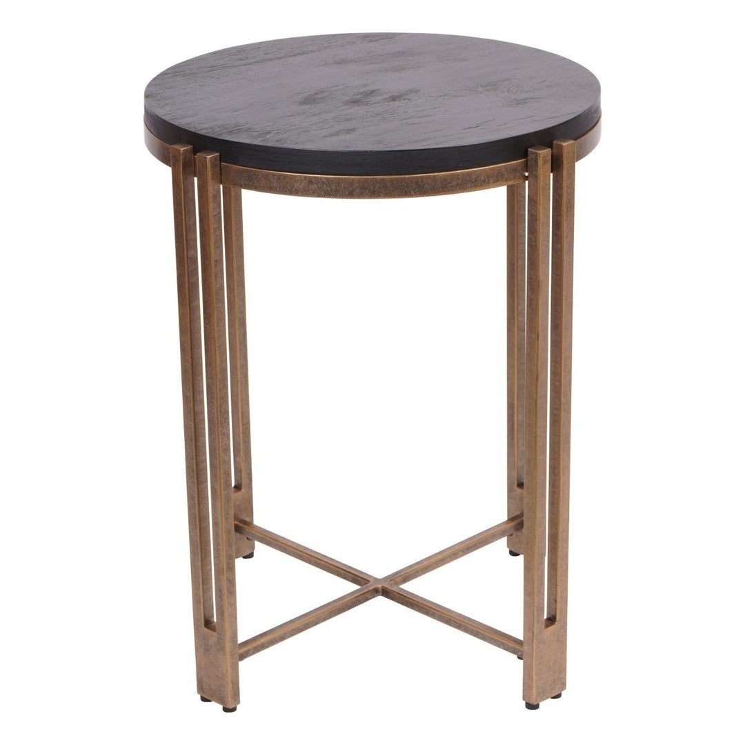 Dalston Side Table - Black Wood & Champagne Libra 2
