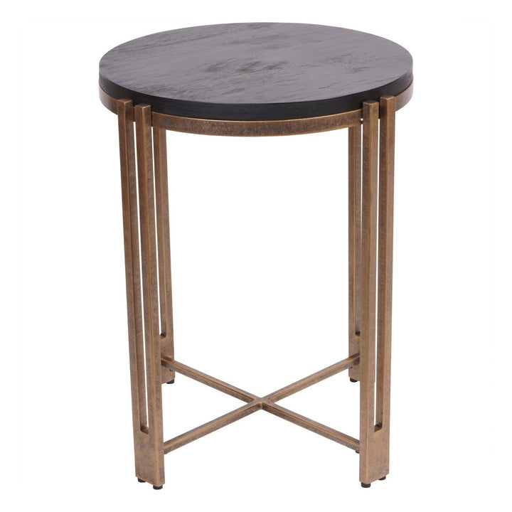 Dalston Side Table - Black Wood & Champagne Libra 2