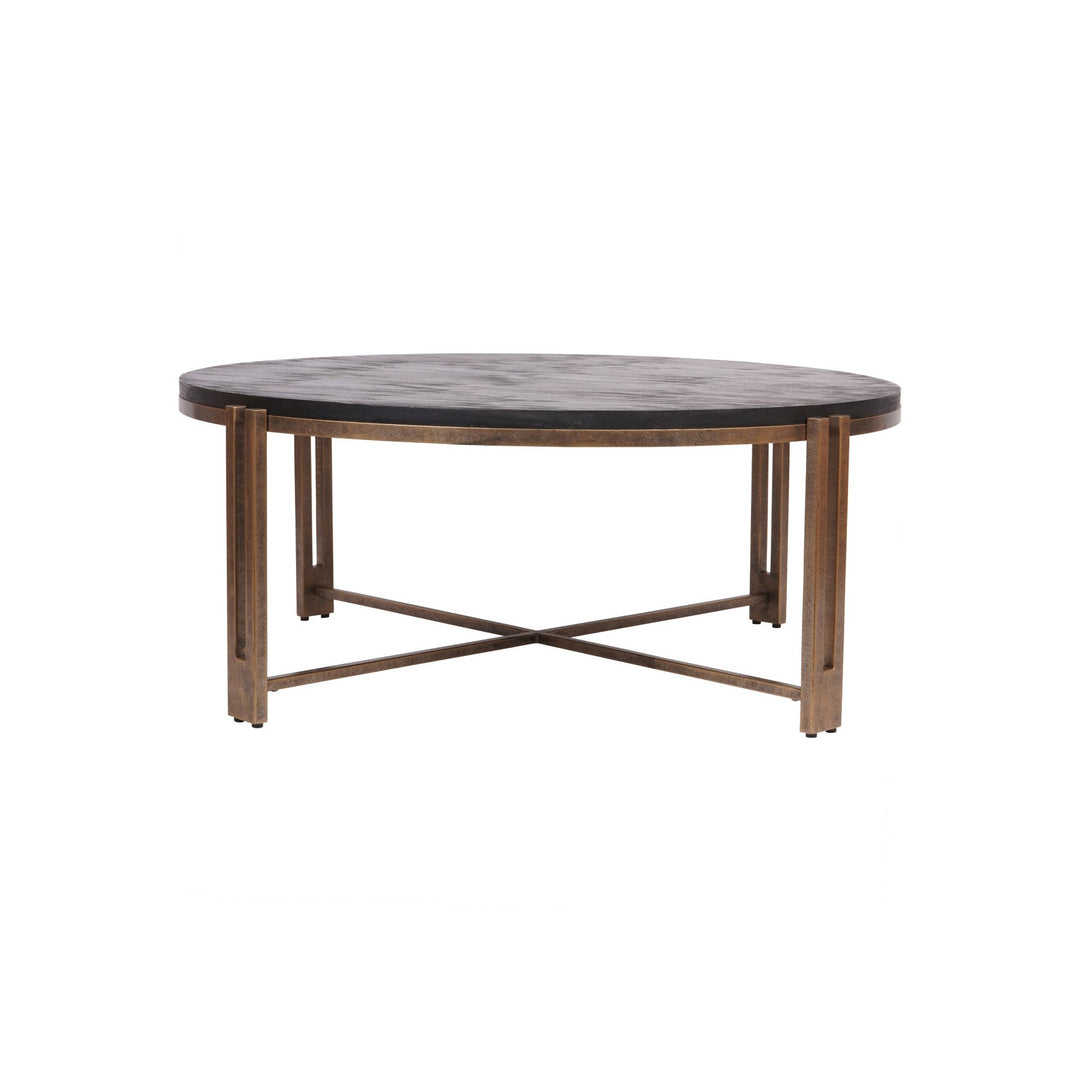 Dalston Round Coffee Table - Black Wood & Champagne Libra 3