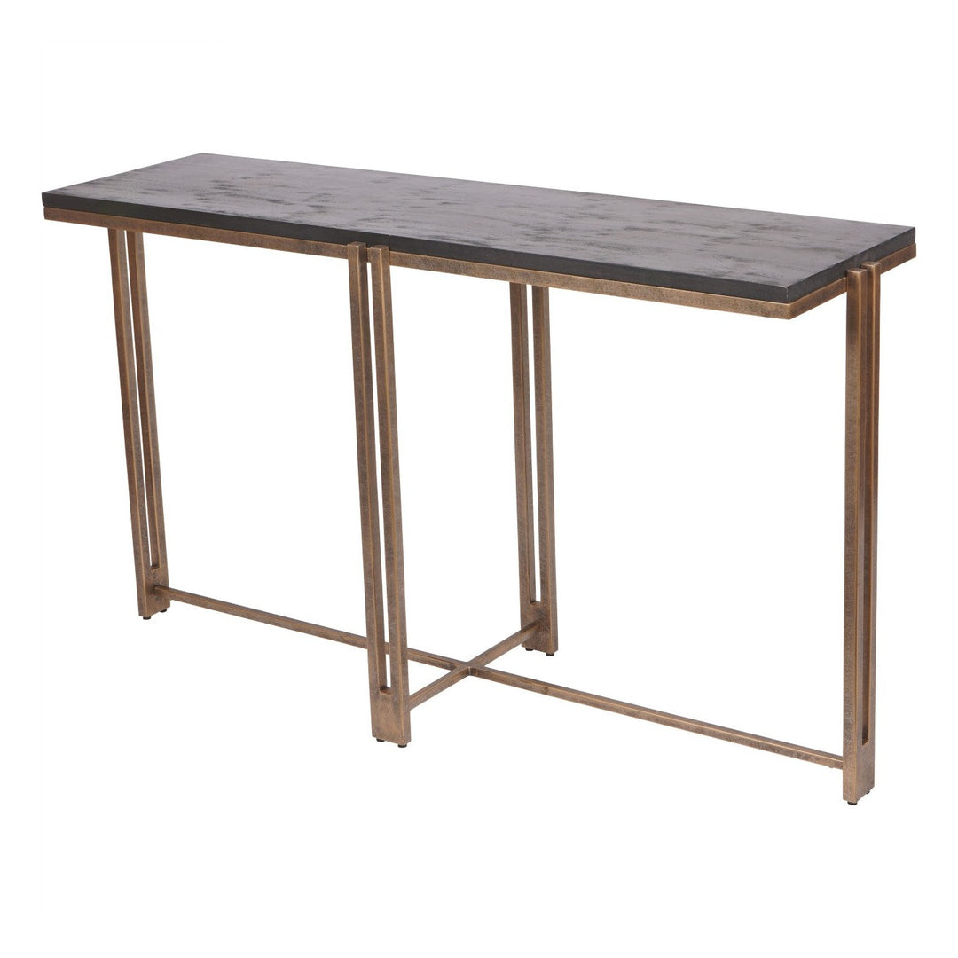 Dalston Console Table - Black Wood & Champagne Libra 3