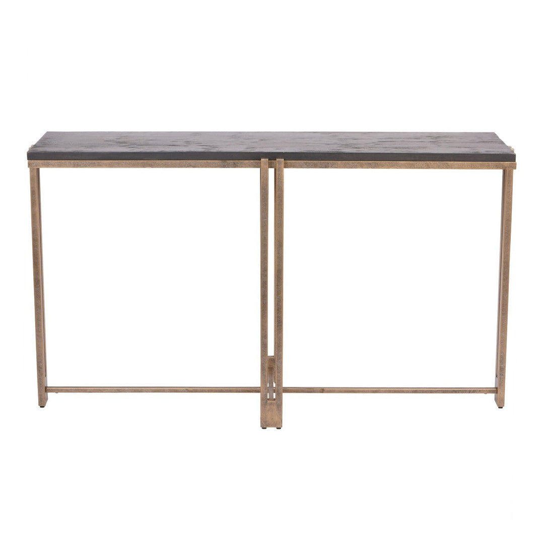 Dalston Console Table - Black Wood & Champagne Libra 1