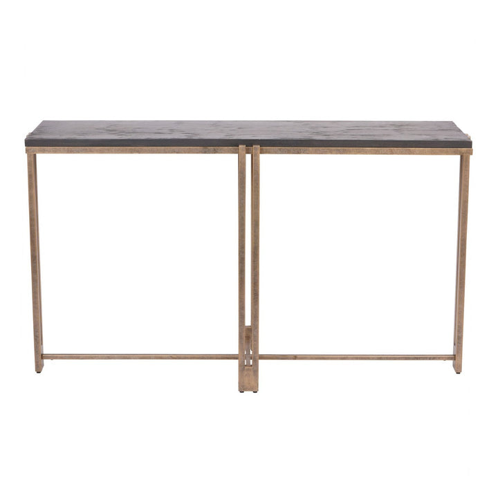 Dalston Console Table - Black Wood & Champagne Libra 1