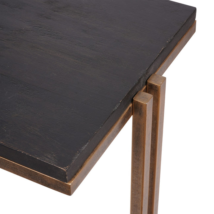 Dalston Console Table - Black Wood & Champagne Libra 4