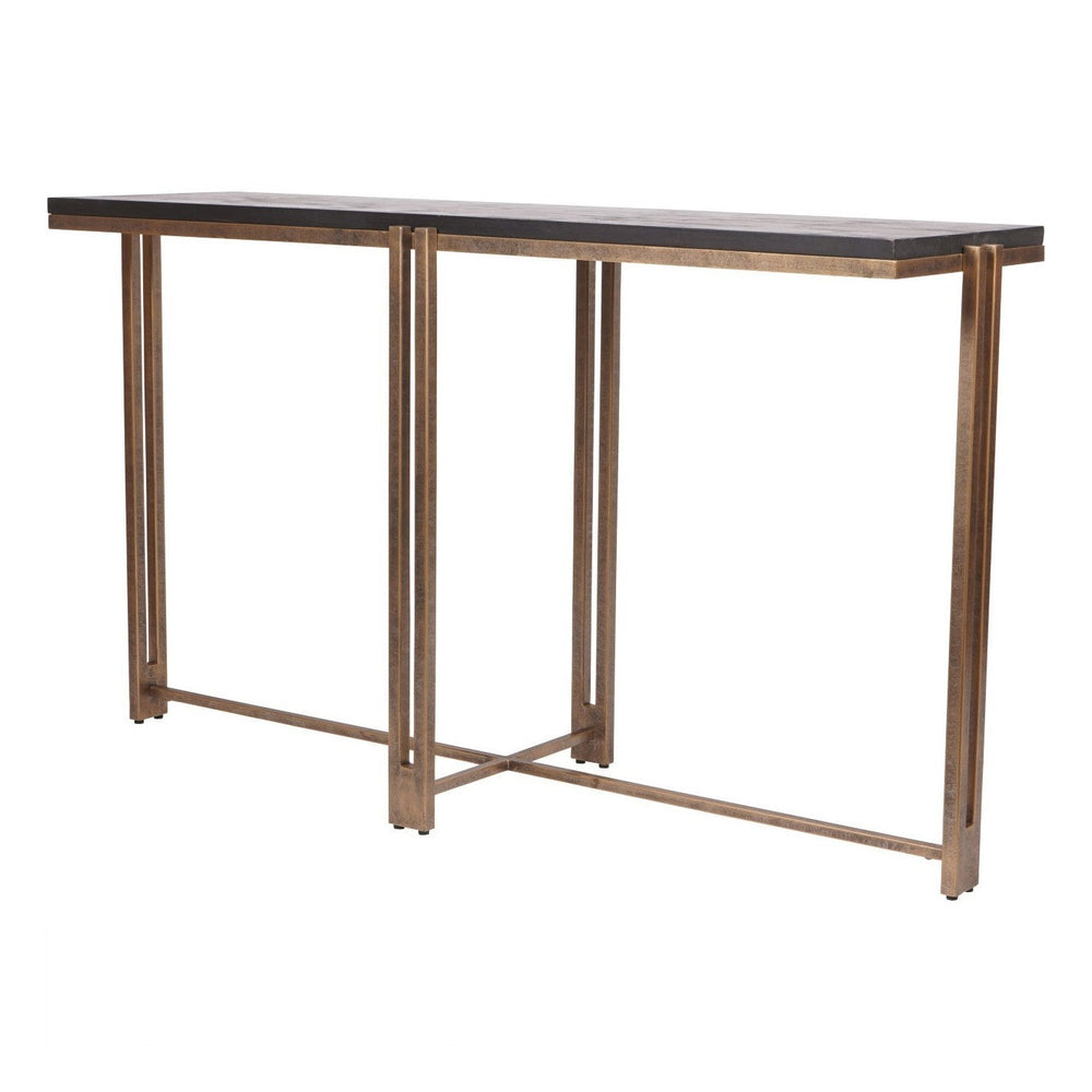 Dalston Console Table - Black Wood & Champagne Libra 2
