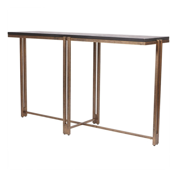 Dalston Console Table - Black Wood & Champagne Libra 2