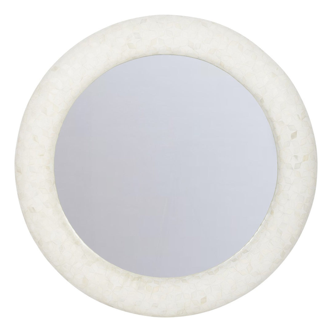 Aspen Bone Inlay Round Mirror - 100cm Libra 1