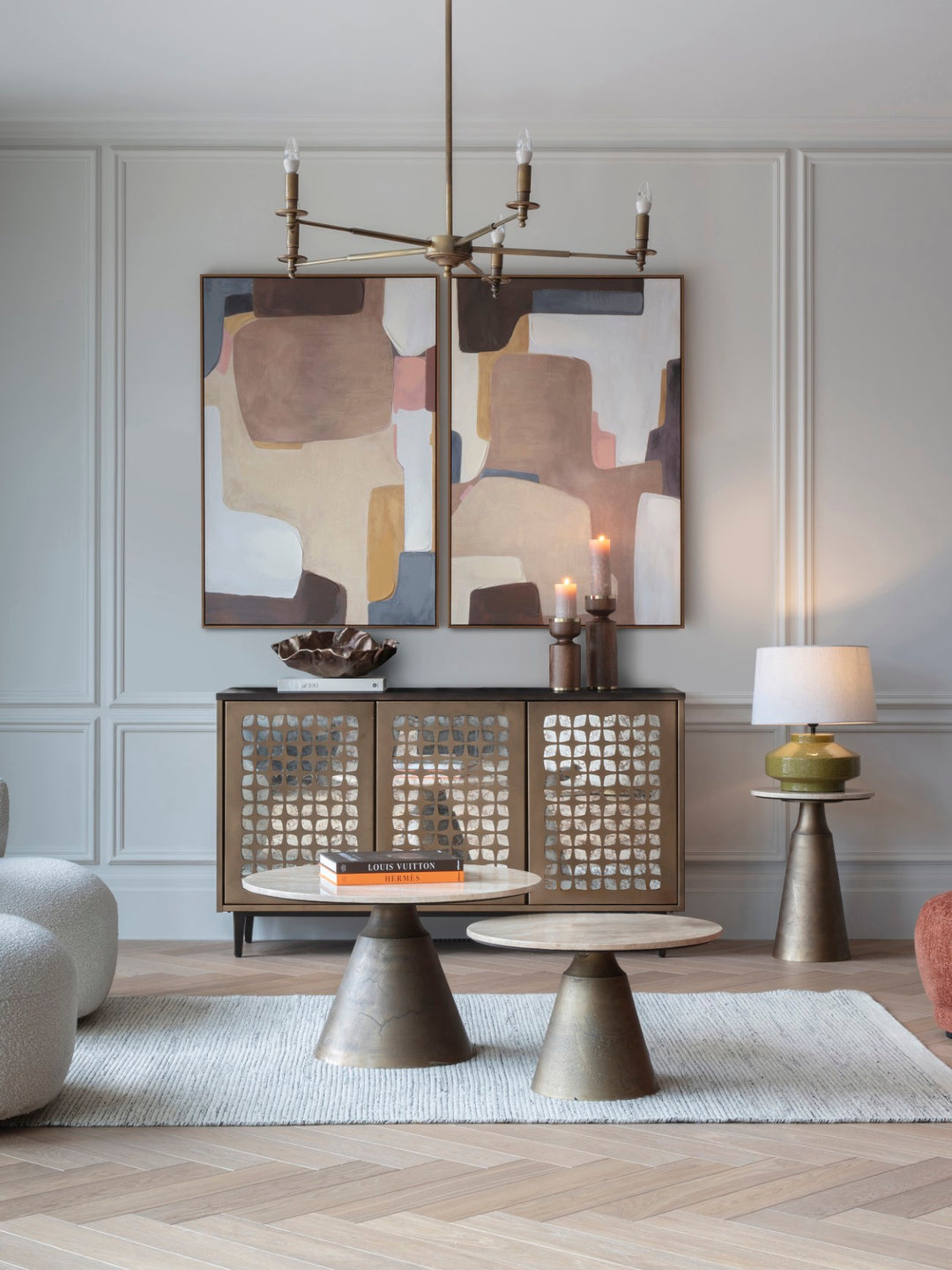 Blythe 5 Light Chandelier - Brass Libra 2