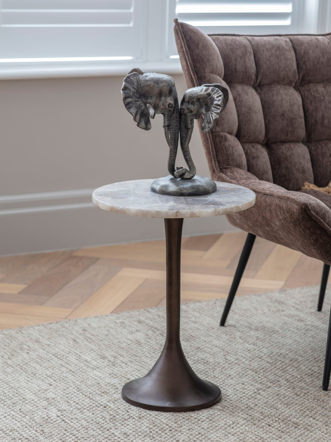 Bosworth Marble Side Table - Smokey Quartz Libra 3