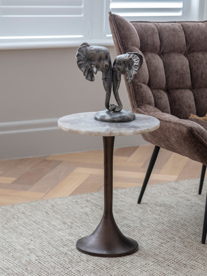 Bosworth Marble Side Table - Smokey Quartz Libra 3