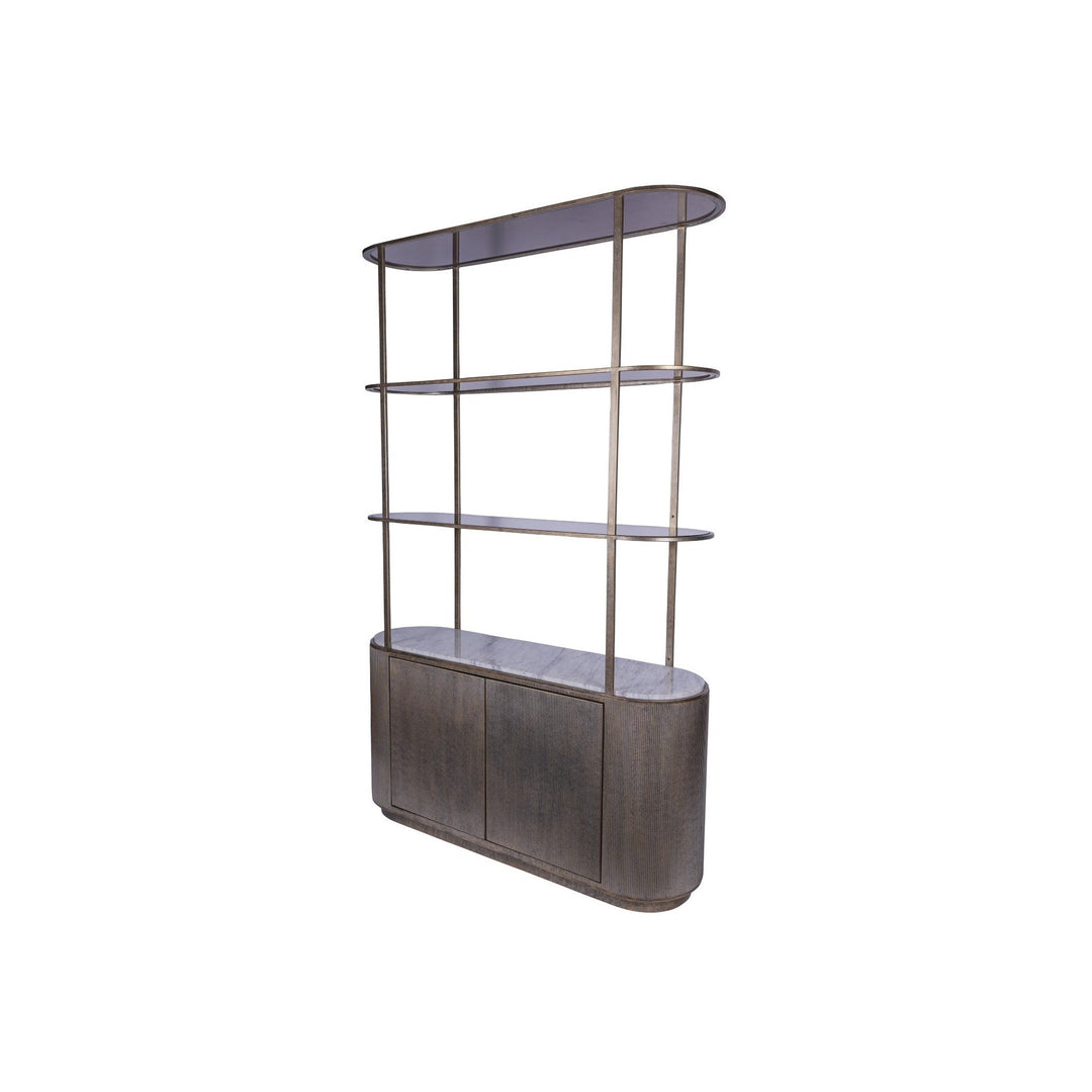 Belvedere Shelving Unit with Storage - Aged Gold Libra 3