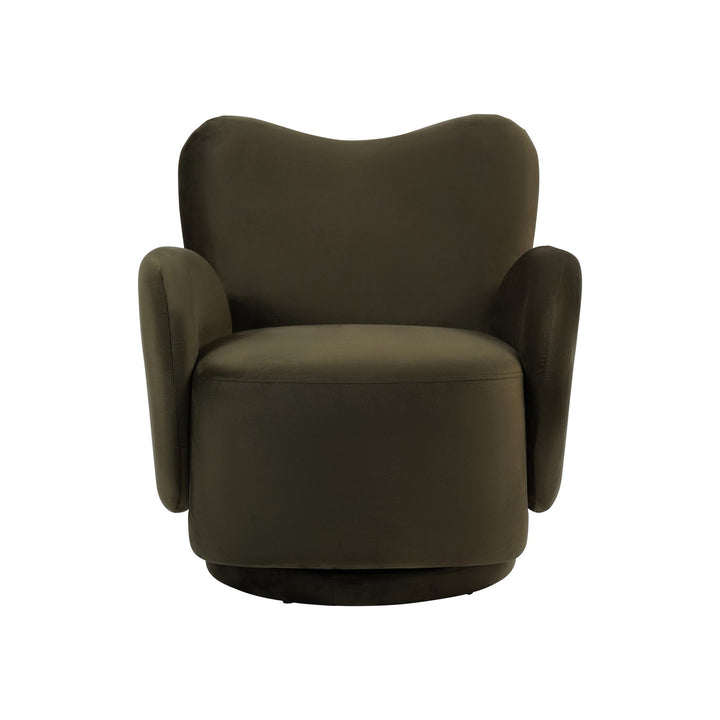 Bingham Upholstered Swivel Chair - Velvet Green Libra 1