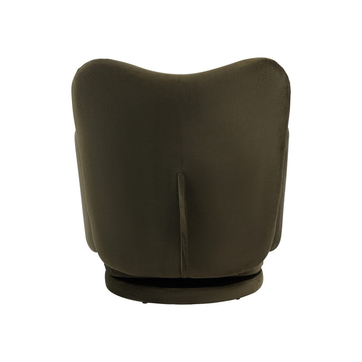 Bingham Upholstered Swivel Chair - Velvet Green Libra 4