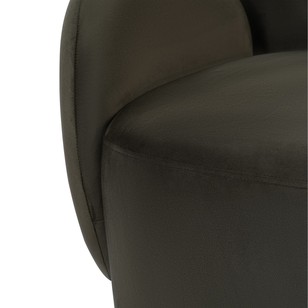 Bingham Upholstered Swivel Chair - Velvet Green Libra 5