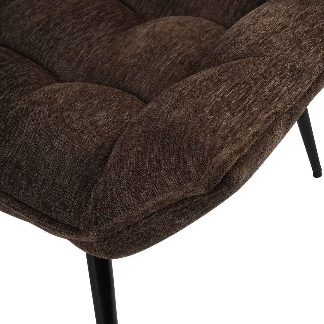 Chrishall Occasional Chair with Footstool - Brown Velour Libra 5